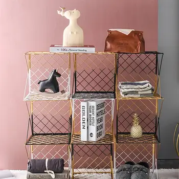 

Creative Iron Art Storage Rack Sundries Organizer Storage Shelf Book Storage Holder for Home Living Room