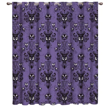 

Halloween-Style Grimace Curtain Lights Bedroom Floral Kids Curtain Panels With Grommets Party Decoration Window Home Decor