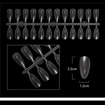 

5 Sets 24Tips/Set Almond Nail Tips False Nail Finger Nail Tips Stiletto Coffin Fake Nails ABS Artificial Tips Nail Reusable Tips