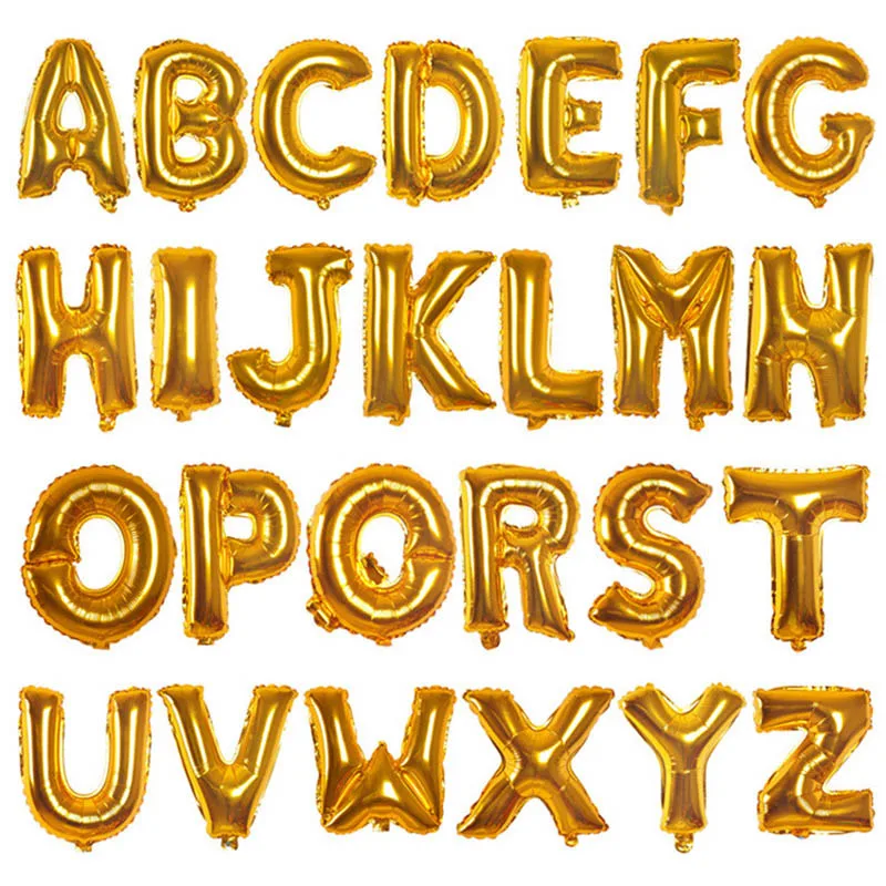 

16 Inch Letter Balloon Foil Alfabeto Globos Golden Wedding Birthday Balloon Christmas Party Decoration Home Celebrate Decoration