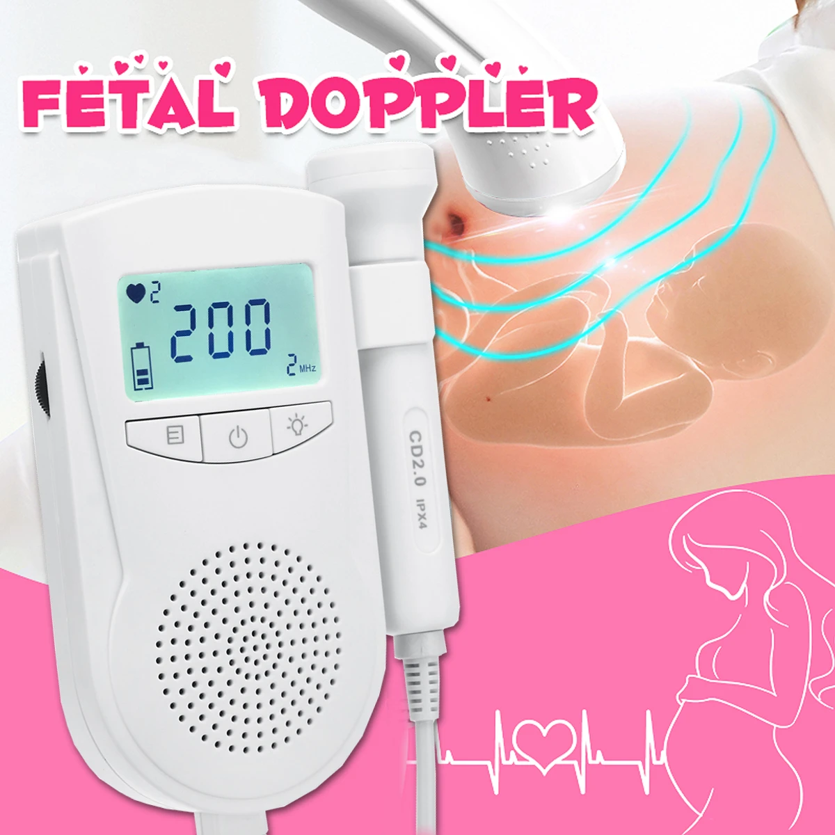 fetal doppler baby heart monitor for pregnancy