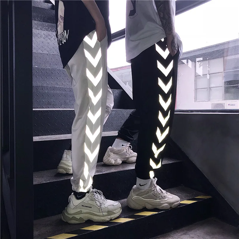 

HOUZHOU Reflective Pants Women Harajuku Hip Hop Harem Lovers Pant Jogger Mujer Fashion Streetwear Sweatpants Loose Trousers Slim