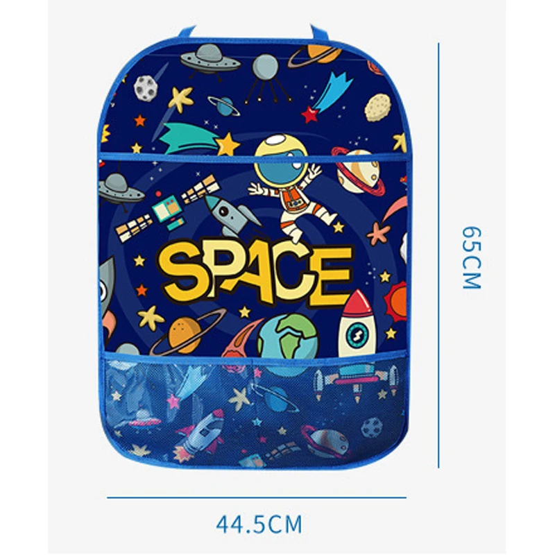 1피스 카시트 등받이 킥 방지 보호 장치(투명 터치 스크린 포켓 포함) 어린이 보호 커버