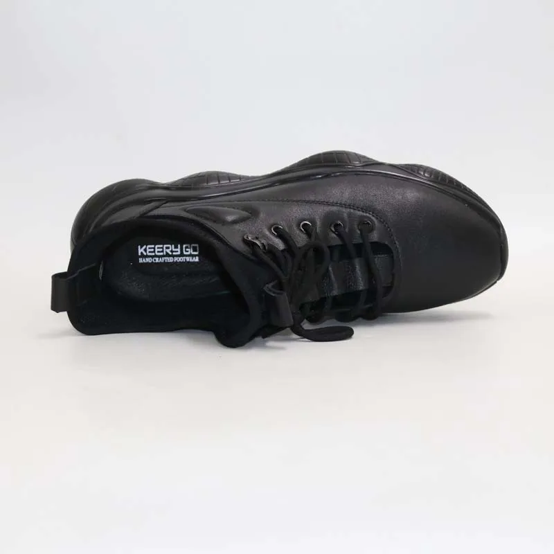 Черный Мужское портмоне из натуральной кожи спортивные shoesComfortableShock absorptionNon-slipCasual обувь - Цвет: Черный