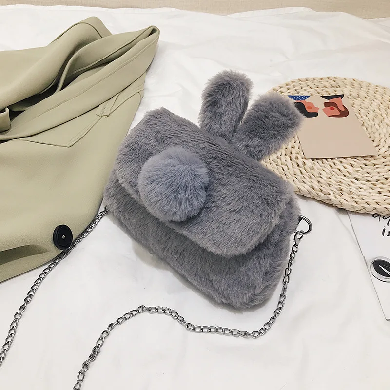 

Fashion And Personality Plush Bag Women's 2018 New Style Versatile Solid Color Trend Korean-style Casual Simple Crossbody Bag
