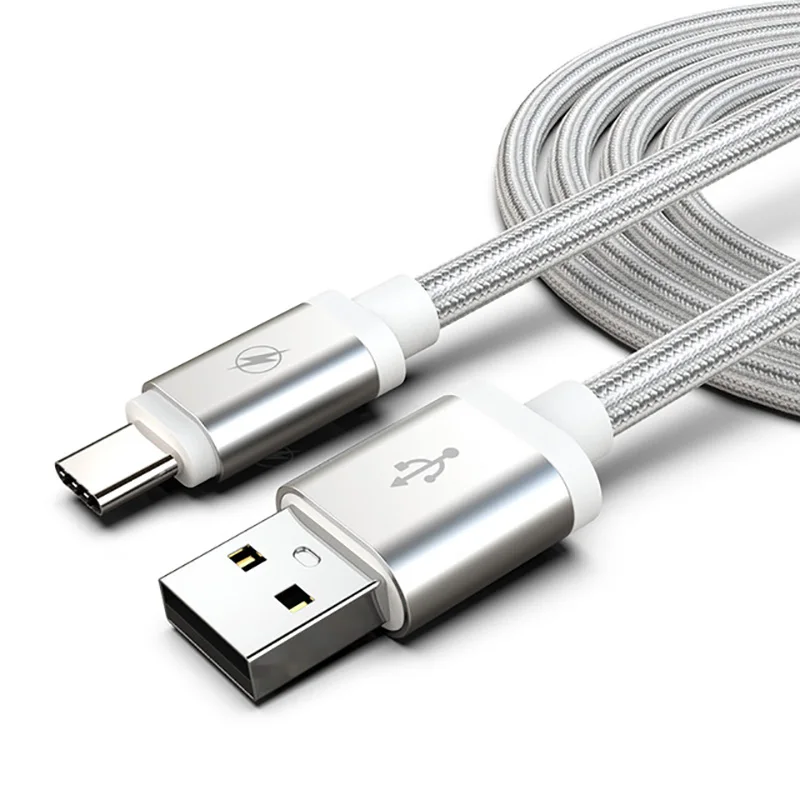 0,25/1/2 m 3A Тип usb C Тип кабеля type-c мобильный телефонный кабель для зарядки и передачи данных для Xiaomi mi 9 8 Red mi samsung S10 S9 для быстрой зарядки и передачи данных Шнур - Цвет: Silver