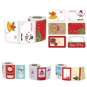 

1 Roll (250pcs) 6 Designs Adhesive Christmas Gift Name Tags Present Seal Labels Christmas Decals Gift Package XMAS Stickers