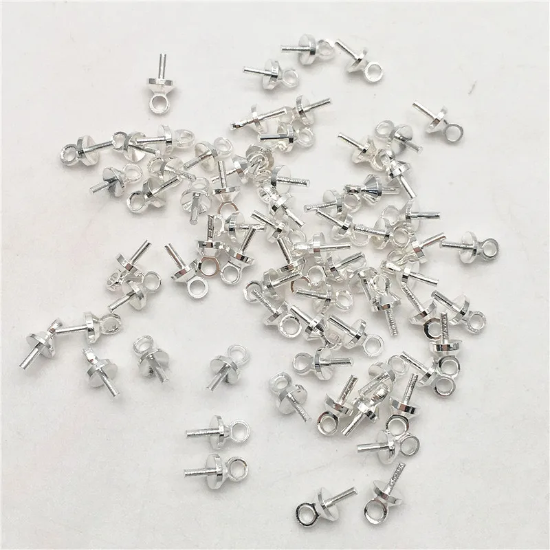 50-100 stücke 3/4/5/6/8mm Messing Auge Pin Perle Anhänger Charme anschluss Bail Für Diy Schmuck Machen – Detail 2