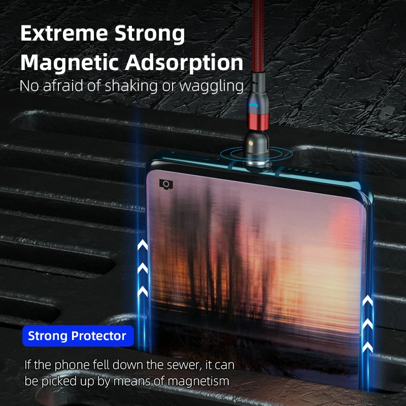 AUFU 540 Degrees Rotating Magnetic Cable Micro USB Type C Phone Cable For iPhone11 Pro XS Max Samsung Xiaomi USB Cord Wire Cable AUFU 540 Degrees Rotating Magnetic Cable Micro USB Type C Phone Cable For iPhone11 Pro XS Max Samsung Xiaomi USB Cord Wire Cable