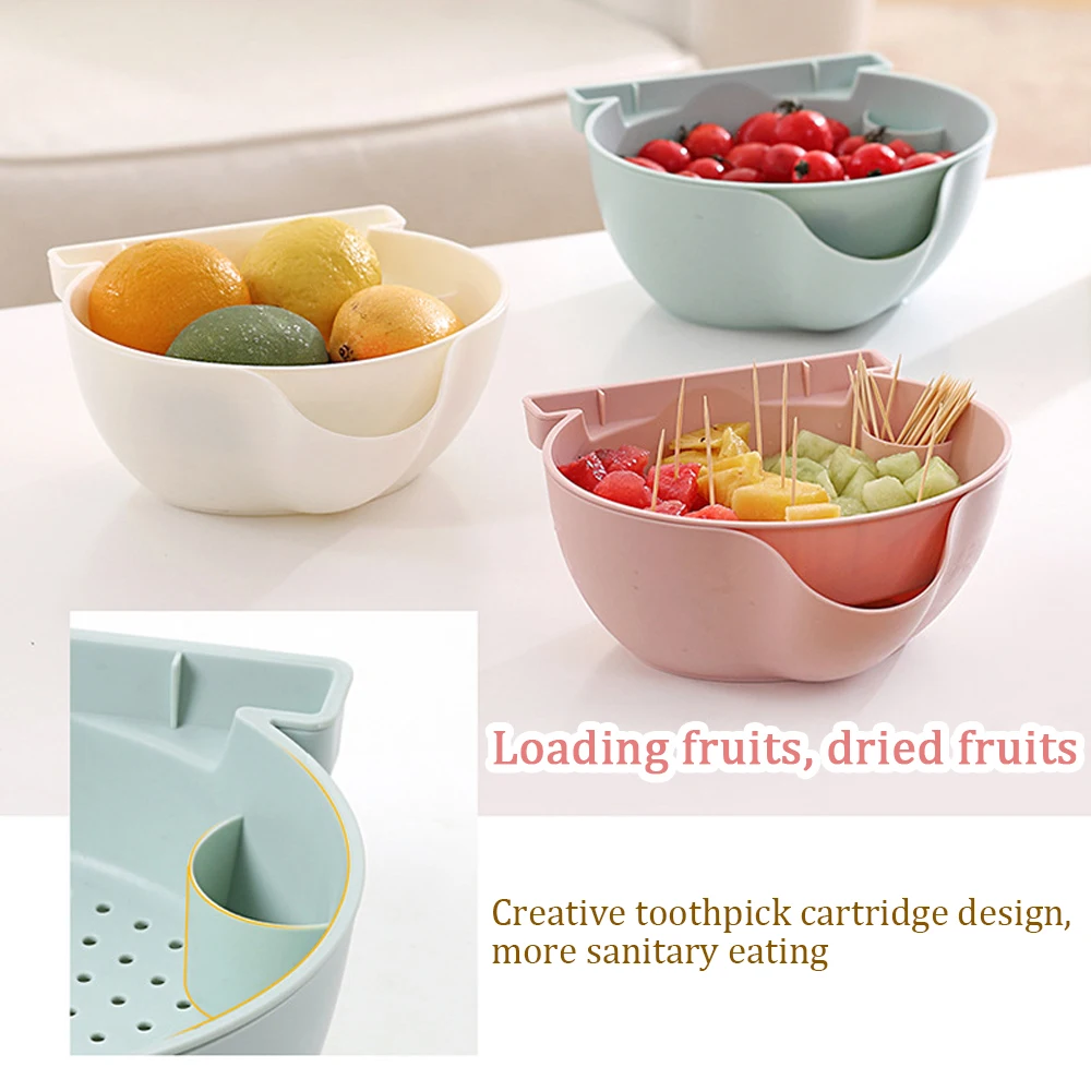 Hot Modern Living Room Creative Modeling Lazy Snack Bowl Plastic Double Storage Box Snack Bowl Lazy Melon Fruit Bowl Dishes