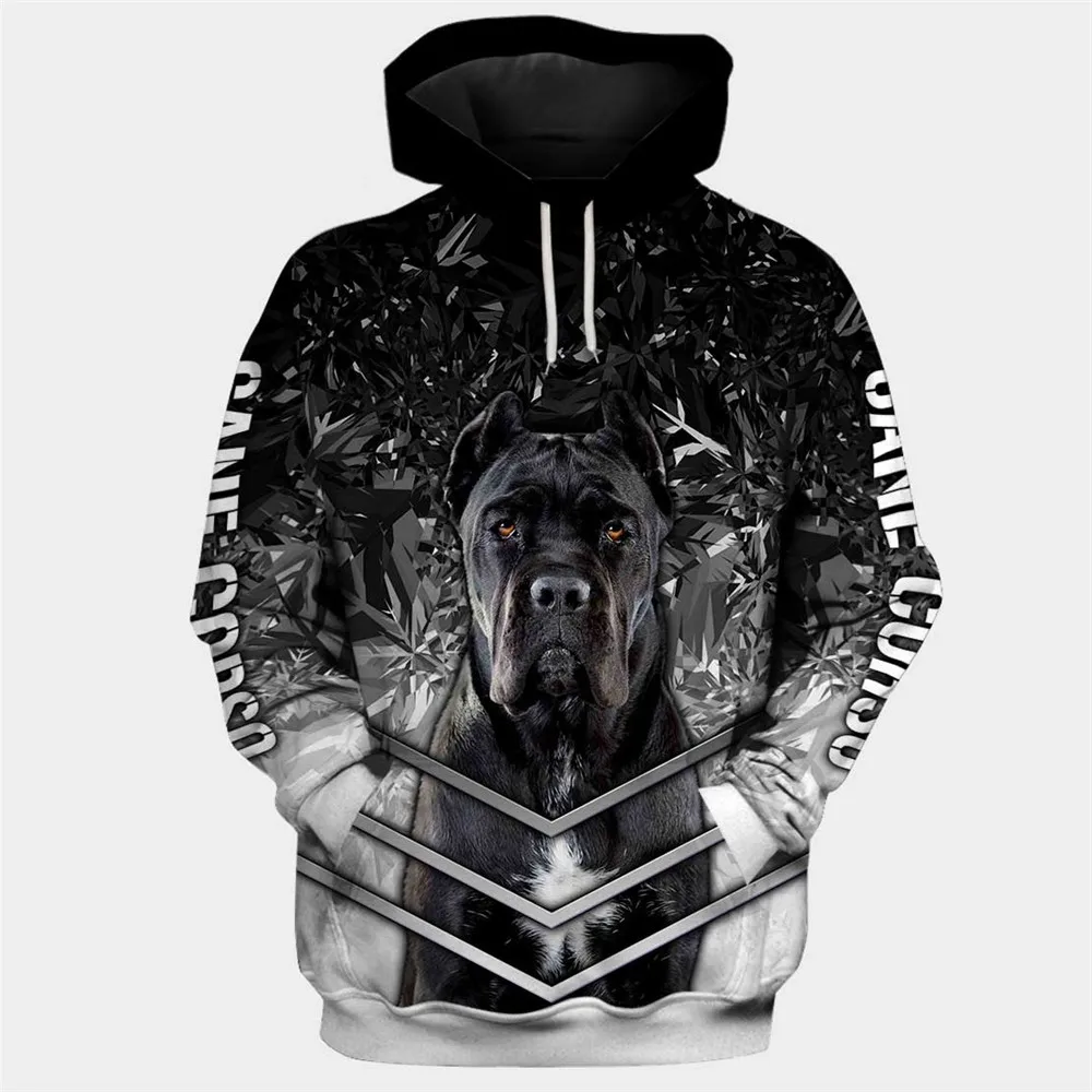 

HX Animal Hoodies 3D Graphic Kaleidoscope Dogs Cane Corso Hoodie Fashion Pocket Sweatshirts Pullovers Harajuku Streetwear