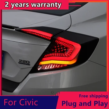 

Car styling Taillights For Honda Civic 10th 2016 2017 2018 sedan led Taillight Rear Brake Tail Light stop light praking lamp