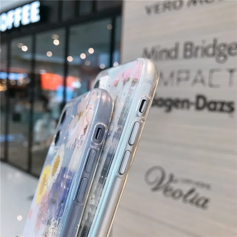 Прозрачный чехол для телефона с настоящими высушенными маргаритками iPhone 12 11 Pro Max