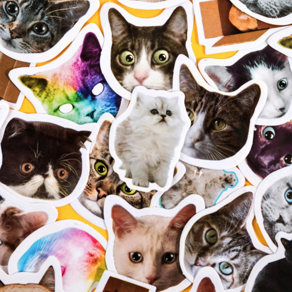 

46pcs/pack Cute Cats Stickers Diary Scrapbooking Labels DIY Decorative Tags Stationery Sticker