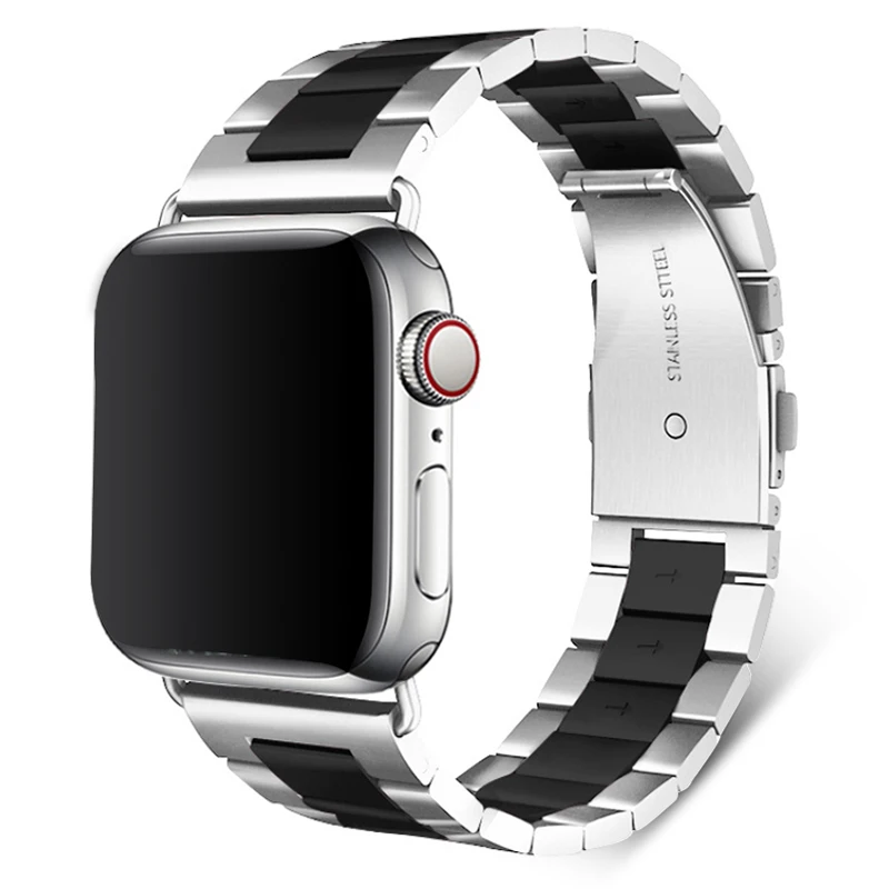 Ремешок из нержавеющей стали для Apple Watch 42 мм серия 5 4 3 2 1 сменная классическая версия для iWatch ремешок 38 мм металлический ремень - Цвет ремешка: Mix black