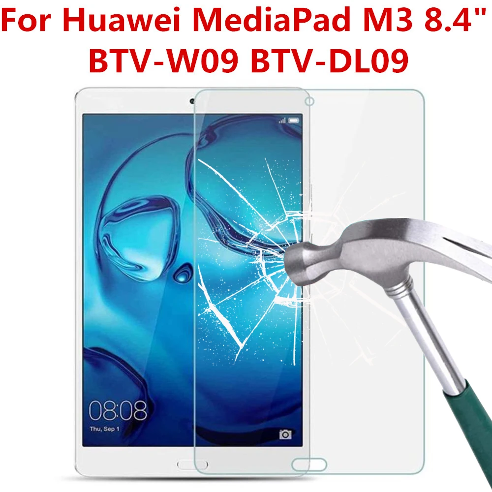 9H Tempered Glass Tablet Screen Protector For Huawei MediaPad M3 8.4 Inch BTV-W09 DL09 Anti Fingerprint HD Clear Protective Film |