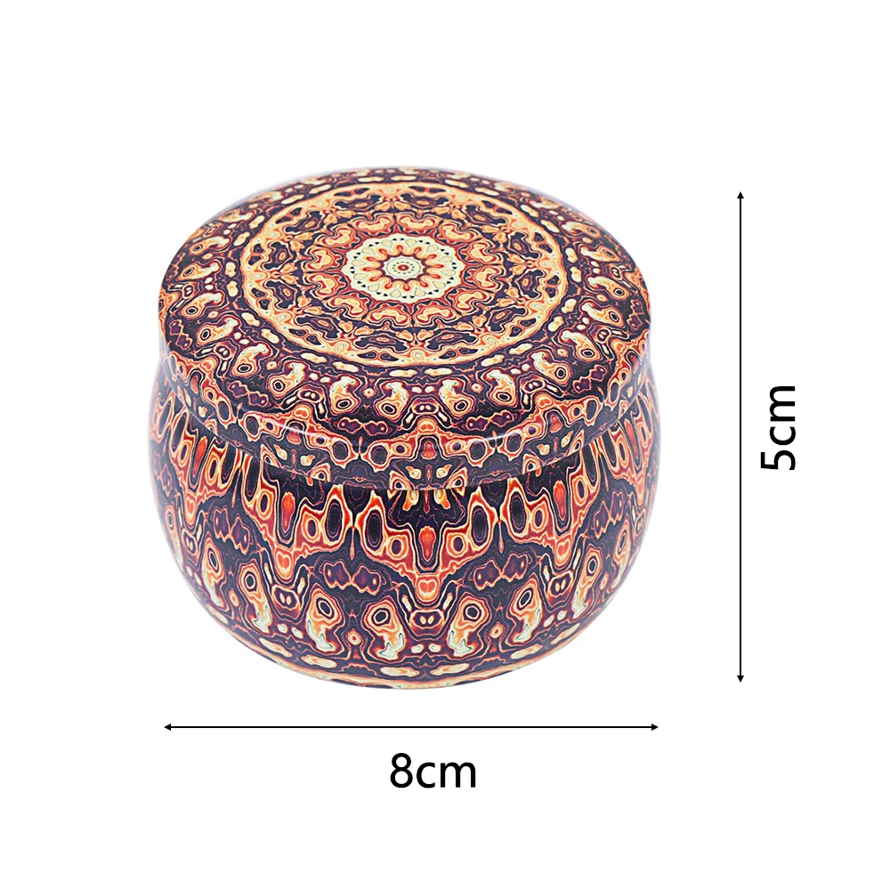European Vintage Flower Printed Mini Metal Tin Jars Wax Making Candle Container Small Jewelry Candy Storage Pots storage box storage jar storage sets household storage sets