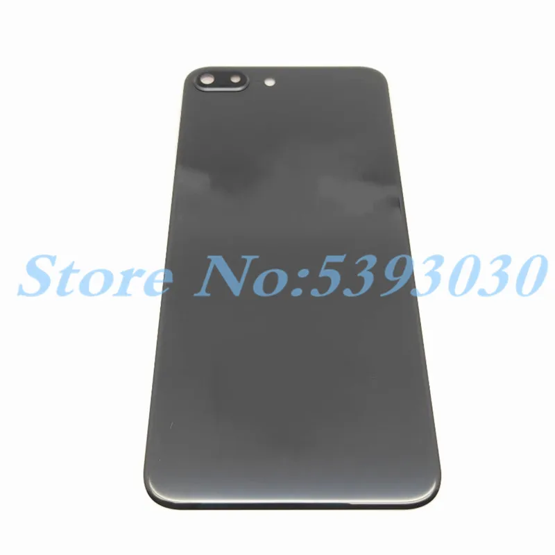 10 шт./лот, новинка, для Apple iPhone 8 Plus, iPhone8+ Plus, задняя крышка батареи, стеклянный корпус, чехол+ объектив для рамы камеры+ логотип - Цвет: Black