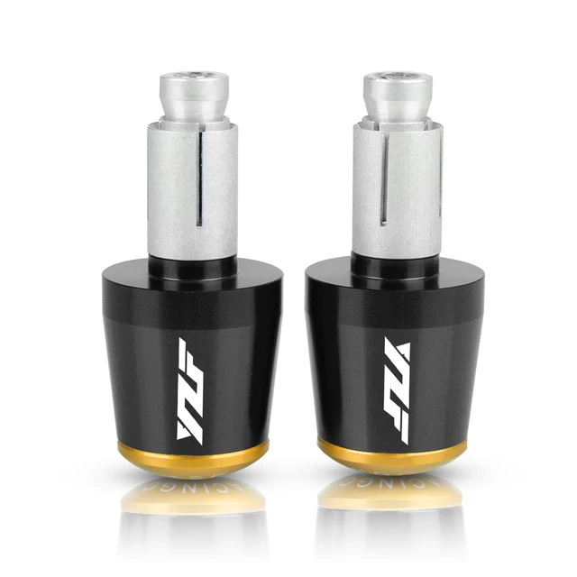 CNC 22MM Motorcycle Handlebar Grips Handle Bar Cap End Plugs For Yamaha YZF R1 YZF R6 YZFR6 YZF R125 YZFR15 R25 YZF R3 YZF R25 black gold