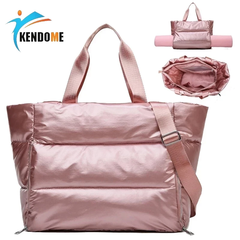 Bolsa de gimnasio para mujer, estera de Yoga para natación, impermeable, rosa, para fin de semana, bolso de viaje, bolso de hombro para Fitness