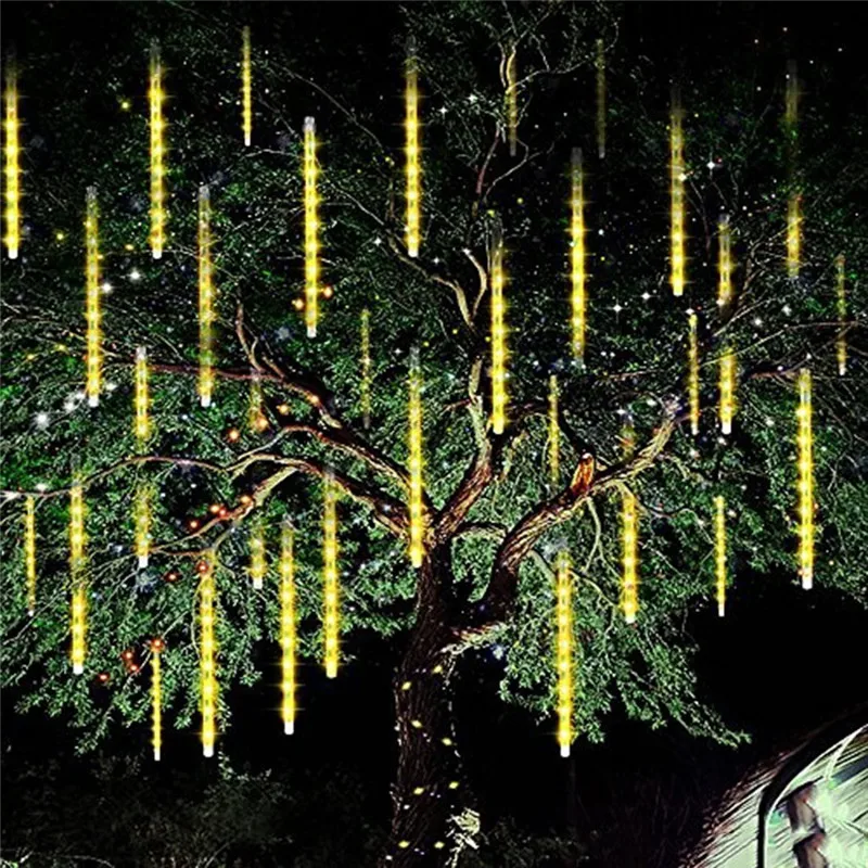 string lights 30CM Party LED Lights Shower Rain Snowfalls Christmas Tree Garden Outdoor Outdoor holiday decoration #3D31 (15)