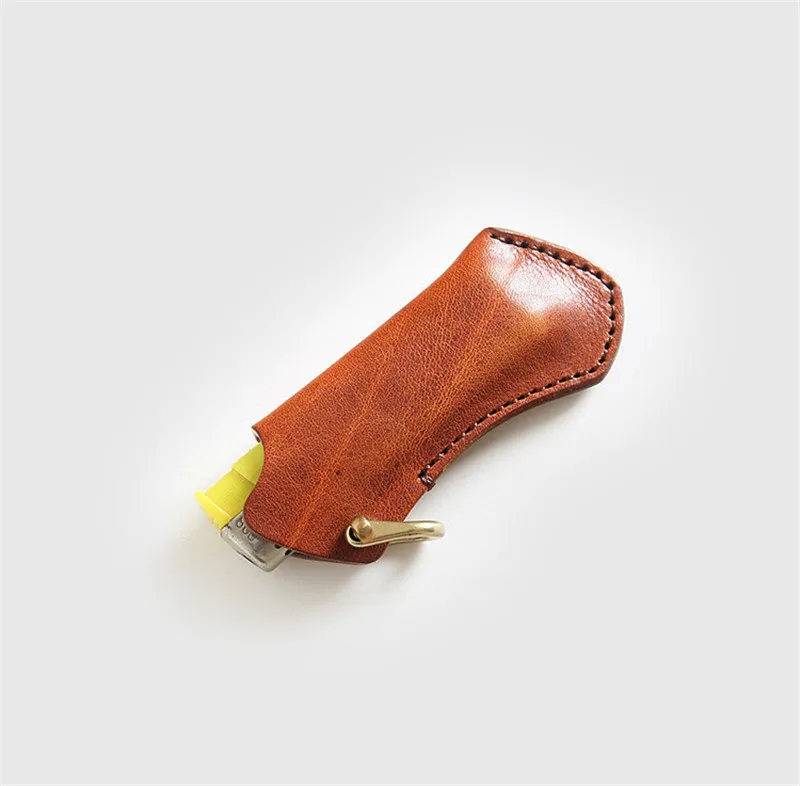 1 шт., Подарочная сумка для прикуривателя из натуральной кожи на молнии, маленькая коробка, чехол для Zippo, супер подходящий чехол из воловьей кожи, мужская сумка - Цвет: Brown