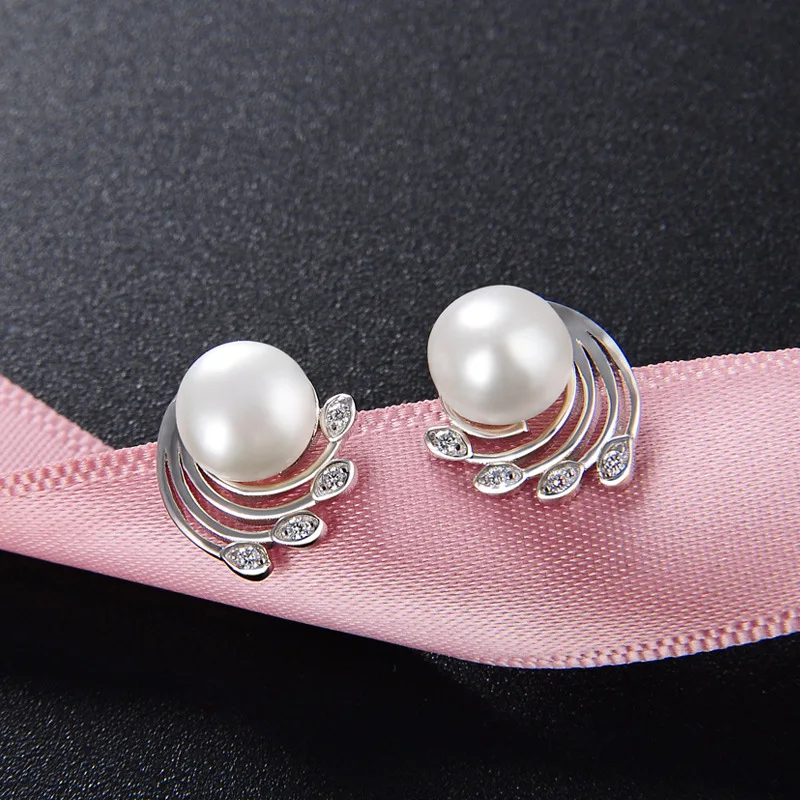 

earrings 2020 pendientes plata de ley 925 mujer brincos pequenos Pearl stud earrings female inlaid zircon wholesale flower ear