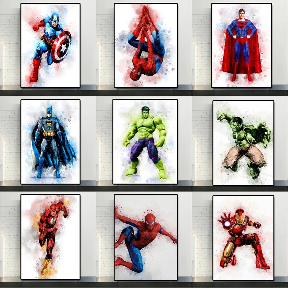 Алмазная живопись сделай сам из мультфильма Marvel Человек-паук Железный человек