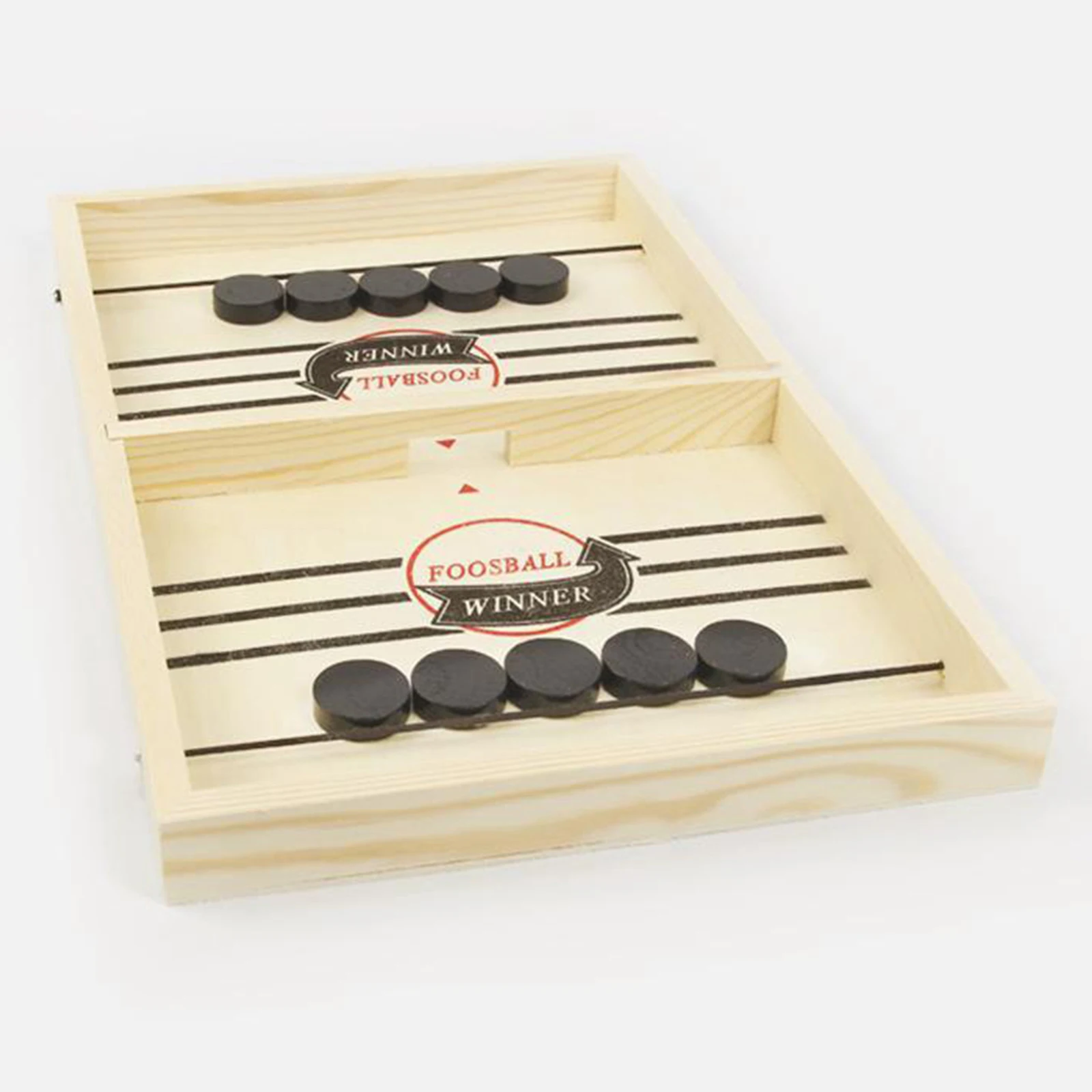 Wooden Fast Sling Puck Game Paced Sling Board Game Winner Hockey Board Toys Small