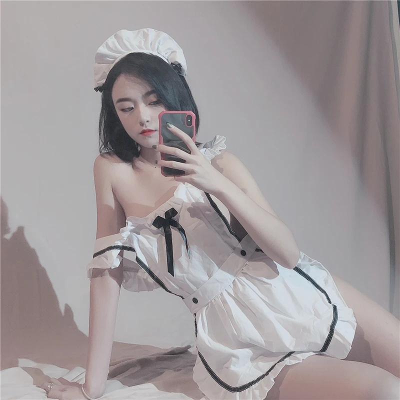 Sexy Cat Kitty наряд фартук из хлопчатобумажной ткани милое кружевное мини-платье для