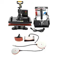 5 en 1 double affichage 29*38cm presse à chaud Machine transfert de chaleur imprimante presse à chaud imprimante EU Plug pour T-shirts/tasses/bouteille/bouchon