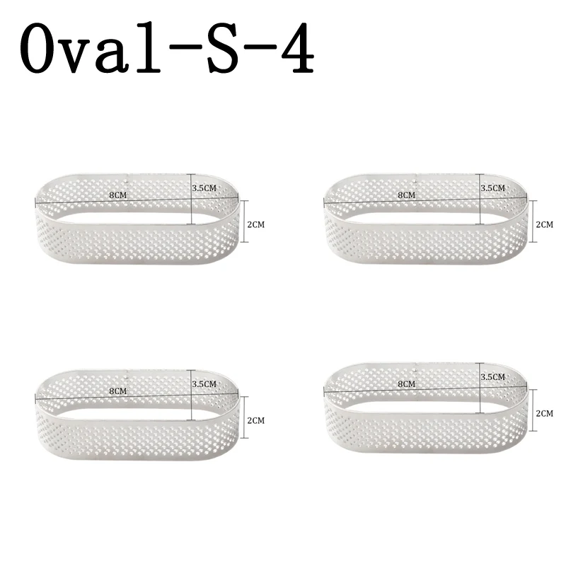 Various Oval Stainless Steel Pizza Mould Tart Ring French Fruit Cream Pie Pan Cheese Mousse Dessert Cake Mold Baking Tool - Цвет: Oval-S-4
