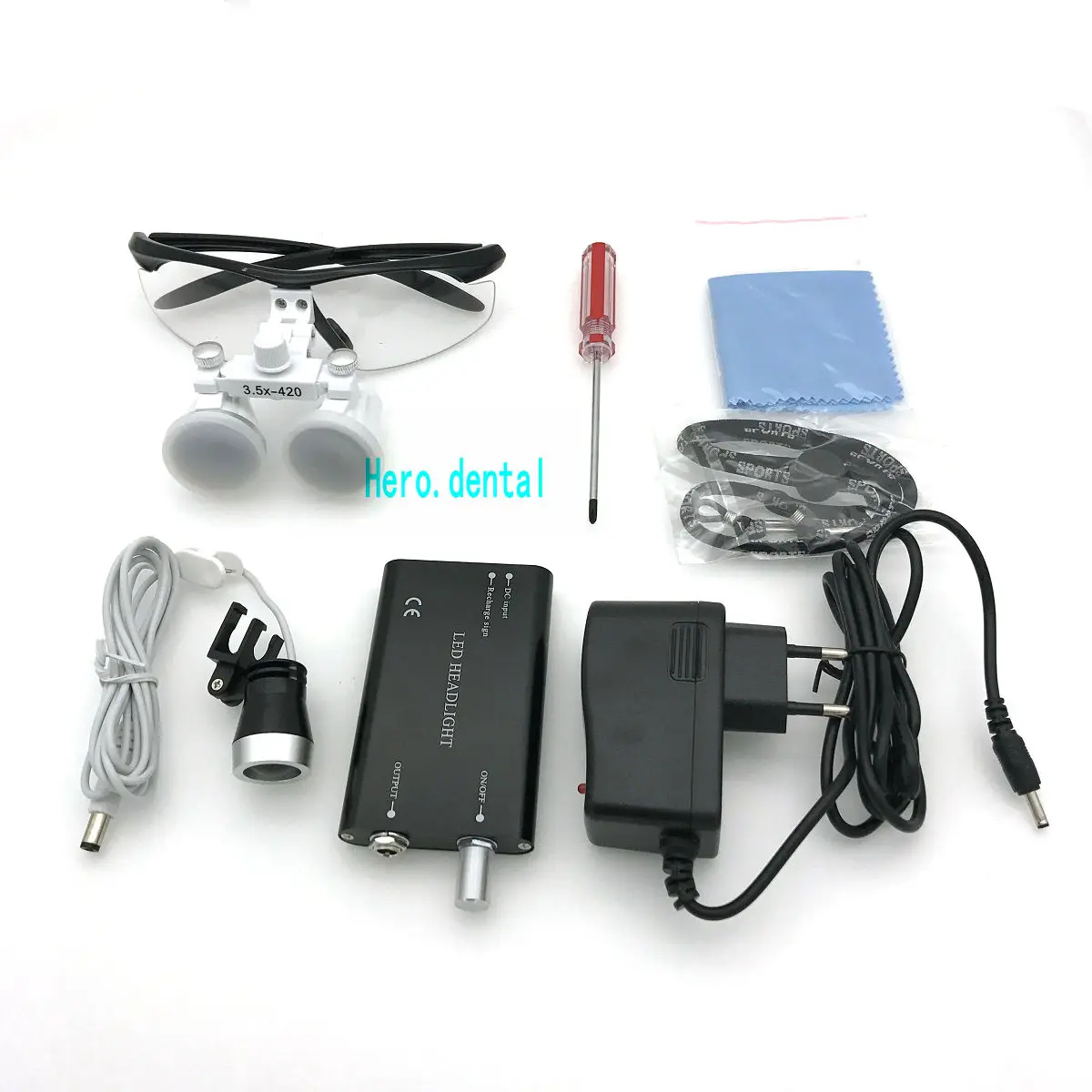 Kopen Tandheelkundige Loepen 3.5X420 Mm Chirurgische Bril Met Led Head Light Lamp Ce Bewezen Dental Equipment Chirurgische Tandartsen Vergrootglas