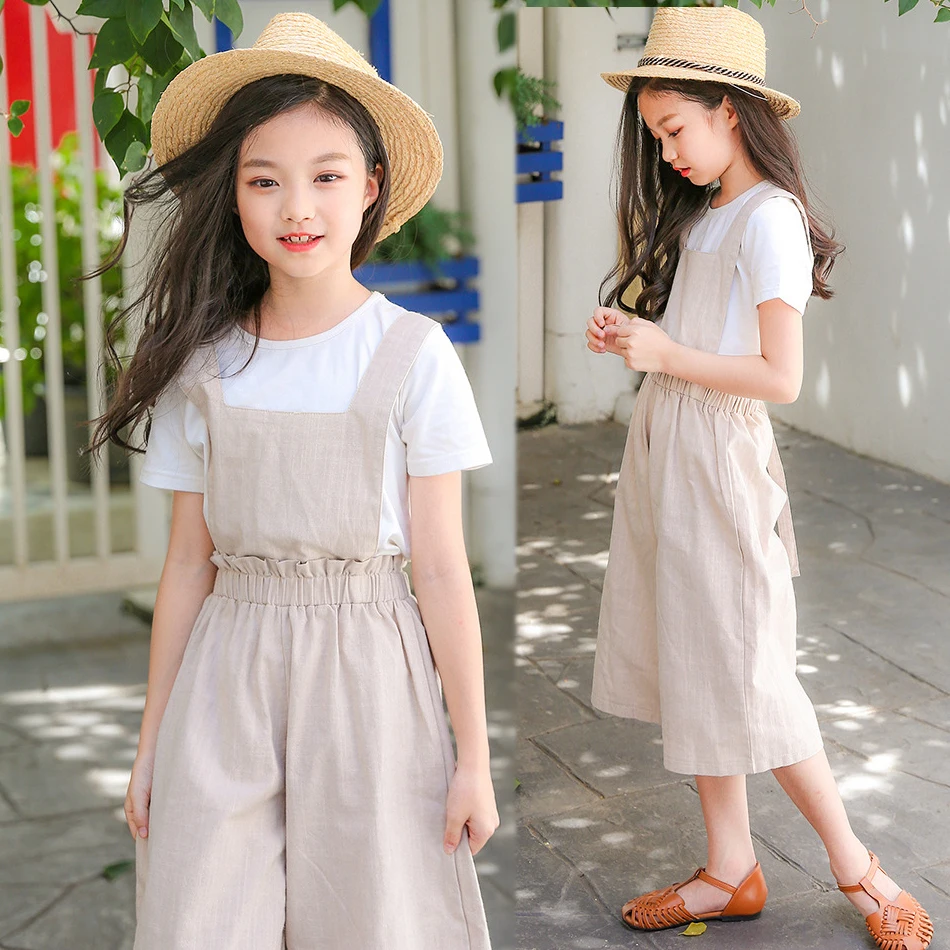 girls linen overalls