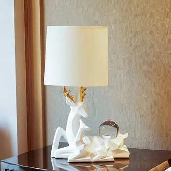 

Nordic Resin Crystal Ball Deer Table Lamp Modern Led Bedside Lamp Home Decor Living Room Bedroom Study Desk Lamp Light Fixtures