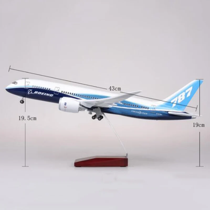 47 см игрушечные модели самолетов Boeing B787 Dreamliner Модель самолетов со светом и колесами 1/130 масштабная модель полученная литьем под давлением пластиковая Смола самолет