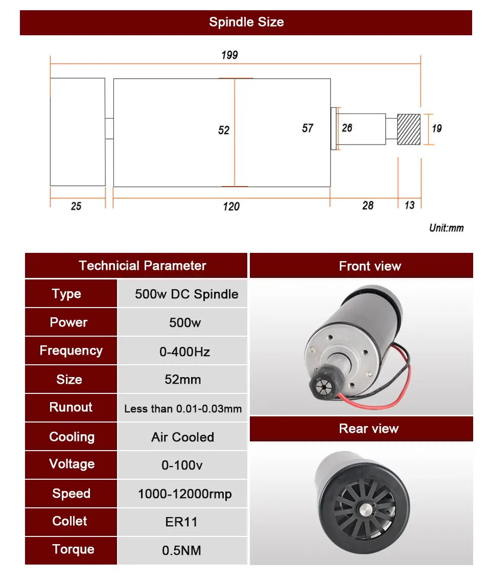 CNC ER11 500 Вт шпиндель с воздушным охлаждением шпиндель мотор Маршрутизатор Инструменты для сверления фрезерные станки инструменты