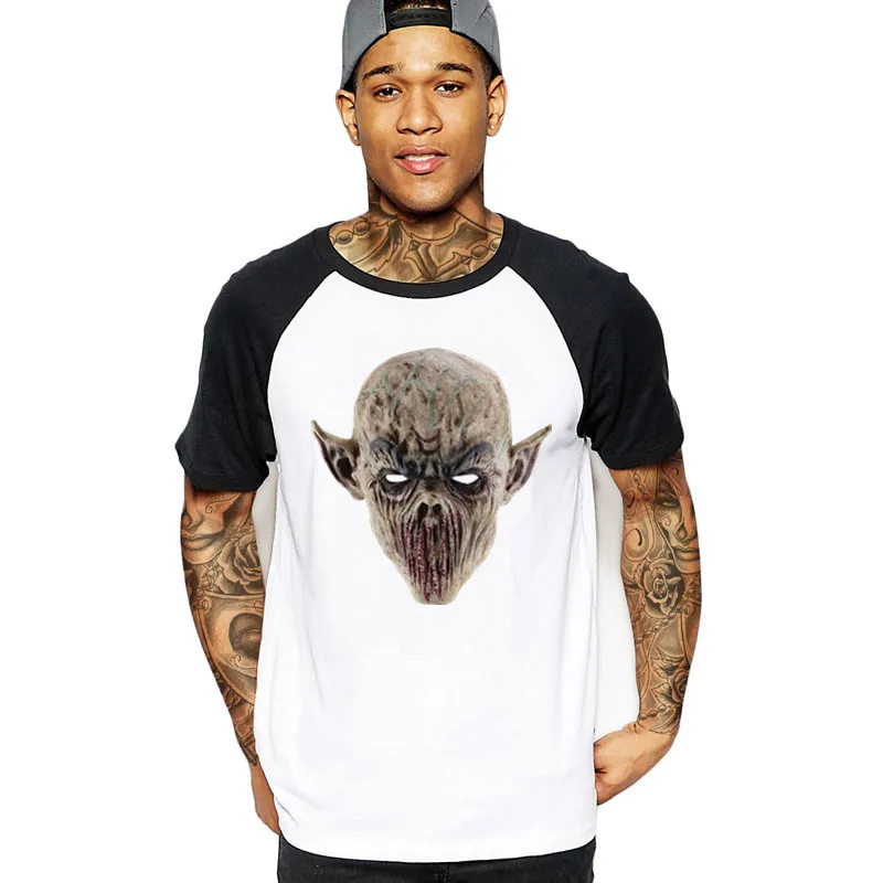 

Halloween Bloody Scary Horror Mask Men tshirt Zombie Monster Vampire Latex Costume t-shirt Party Cosplay Masquerade male t shirt