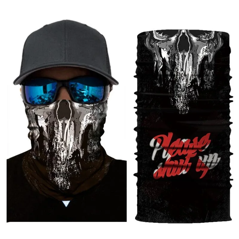 Skull Punisher Motorcycle Cycling Neck Scarf Half Face Mask Bandana Headband Cosplay Adult Masks - Цвет: 3
