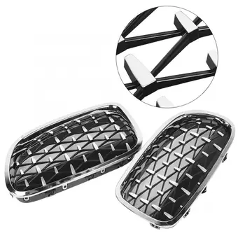 

Front Bumper Grille Pair Electroplate Front Intake Kidney Grill 51137261356 Fits for F10 Sedan & F11 Touring 11-16 car
