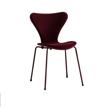 

Nordic Minimalist Style Iron Art Cafe Chairs with Backrest