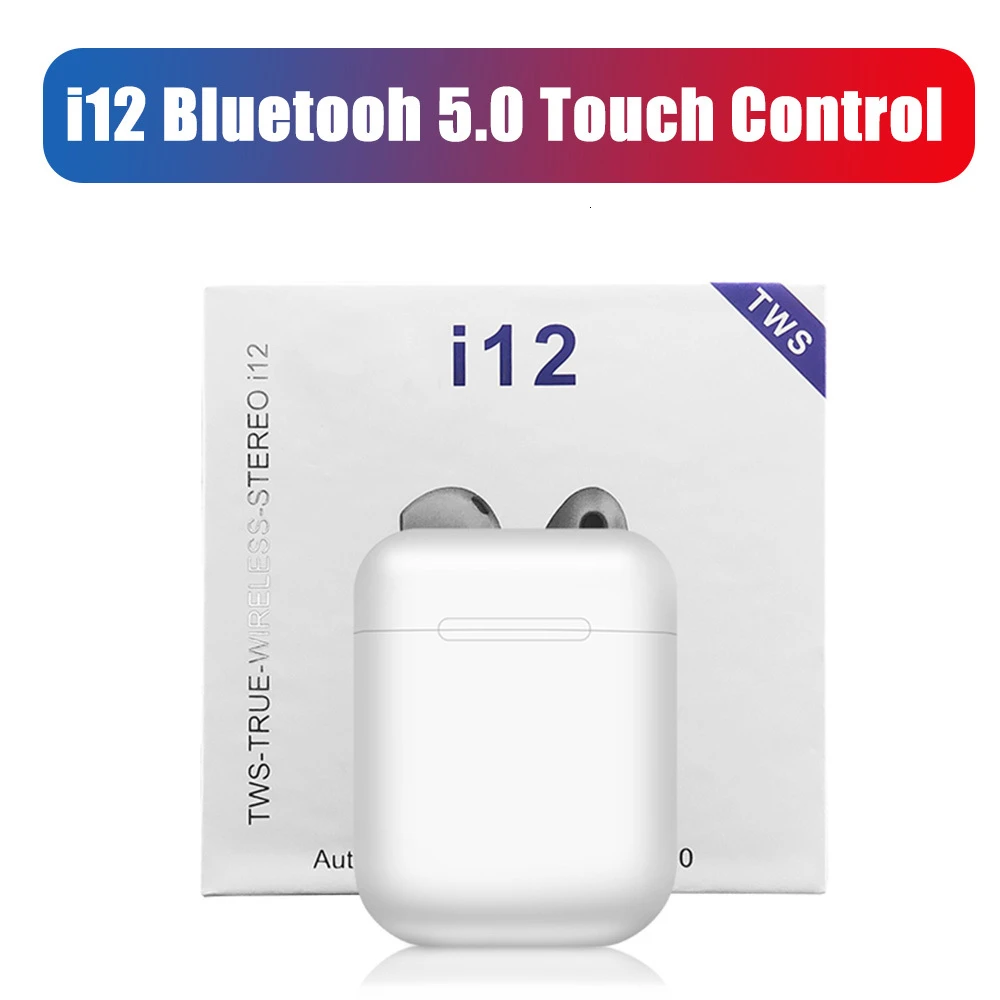 I12 Tws Bluetooth 5,0 наушники, мини беспроводные гарнитуры, настоящие беспроводные стерео наушники для Iphone Android телефонов - Цвет: white-No box