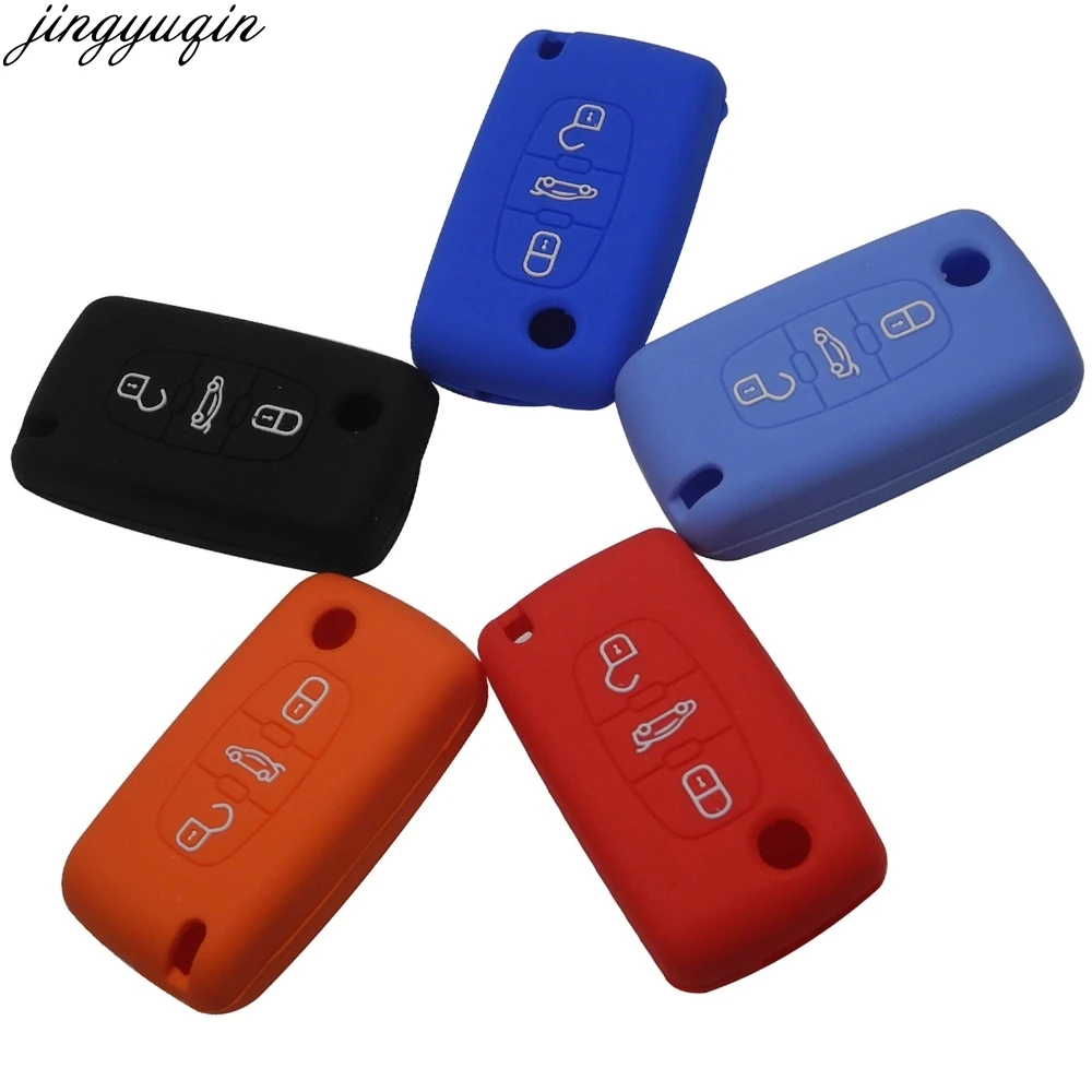 Силиконовый чехол для ключей от машины peugeot 307 308 407 Citroen C3 C4 C6 Xsara Picasso Berlingo 3 кнопки