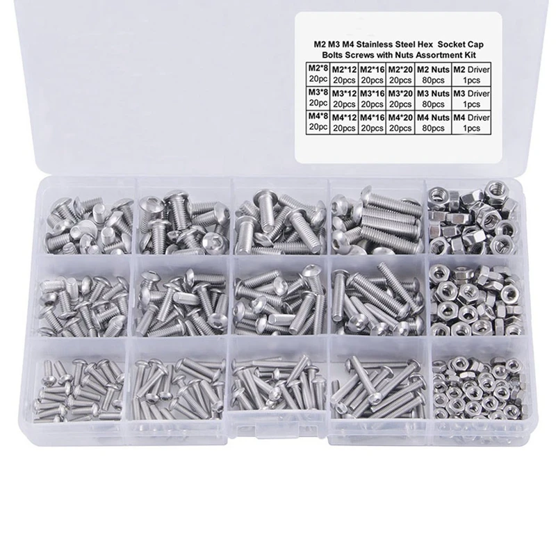 480pcs Black Carbon Steel Hexagonal Countersunk Screw Nut Assortment Kit M2 M2.5 M3 480pcs Black Carbon Steel Hexagonal Countersunk Screw Nut Assortment Kit M2 M2.5 M3