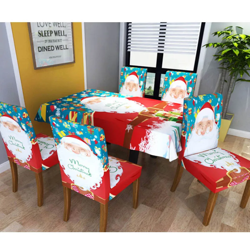 

Christmas Digital Print Chair Cover Piece Elastic Seat Cover for Wedding Hotel Chair Slipcover Living Room