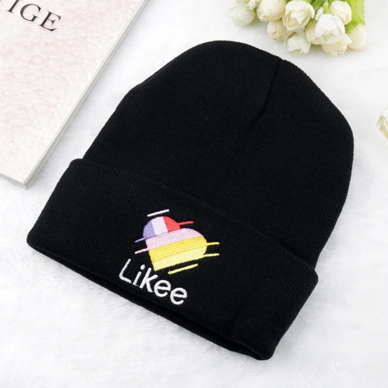 

Short Video Platform Likees Winter Warm Hat for Women Elastic Cotton Beanie Fashion Beanies for Teens