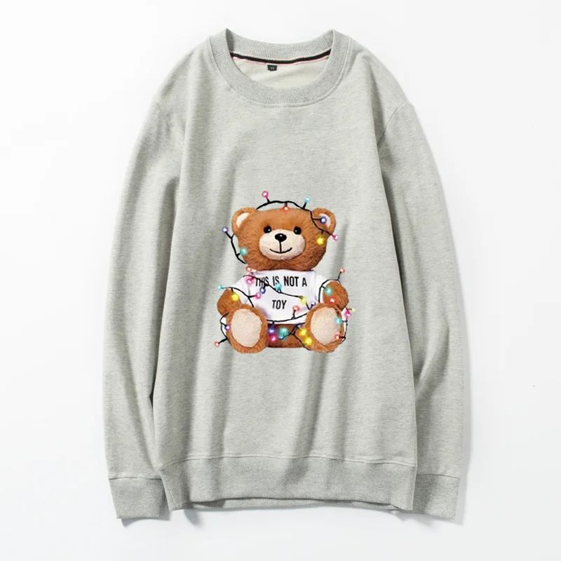 style 1 grey Женские вязаные свитера и пуловеры с длинным рукавом, свитер с мишкой Тедди, женский свитер большого размера, розовый, черный, белый, Повседневный свитер, джемпер - Цвет: style 1 grey