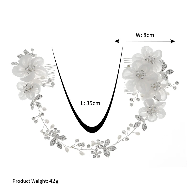 Handmade Flower Hair Comb Clips for Women Accessories Silver Color Bridal Wedding Hair Jewelry Prom Bride Headpiece Gifts hair comb hair accessory