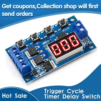 

DC 12V 24V Dual MOS LED Digital Time Delay Relay Trigger Cycle Timer Delay Switch Circuit Board Timing Control Module DIY