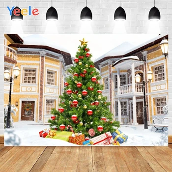 

Yeele Christmas Tree Gifts Red Balls Photo Background Photophone Luxurious House Photography Backdrops for Decor Customized Size